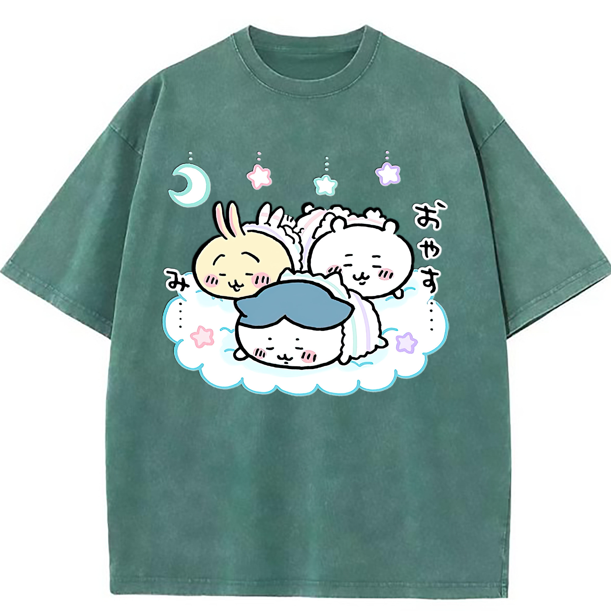 （画像用） ちいかわ ハチワレ Chii-kawa hachiware 綿100% ヴィンテージ風 半袖Tシャツ（フロントプリント）